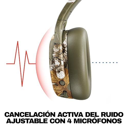 Skullcandy Crusher ANC 2 Wireless Headphones - Realtree Edge Colors Drab | Multi-Sensory Crusher Bass, Over-Ear Fit, Noise Cancelling, 60 Hours Battery, Working Out, Gym, Travel, Study, Music, Gaming