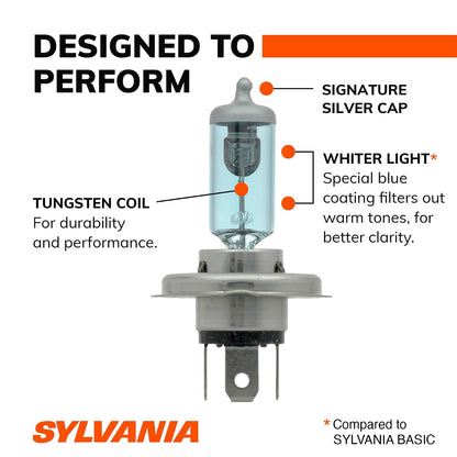 Sylvania SilverStar Foco Principal 9003/H4 de Alto Rendimiento, Blanco