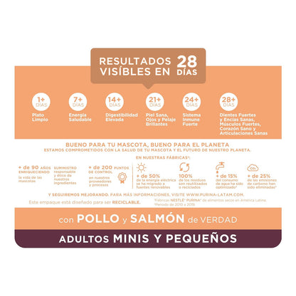 Purina One Adulto Minis y Pequeños Sabor Pollo y Salmón 3.5Kg