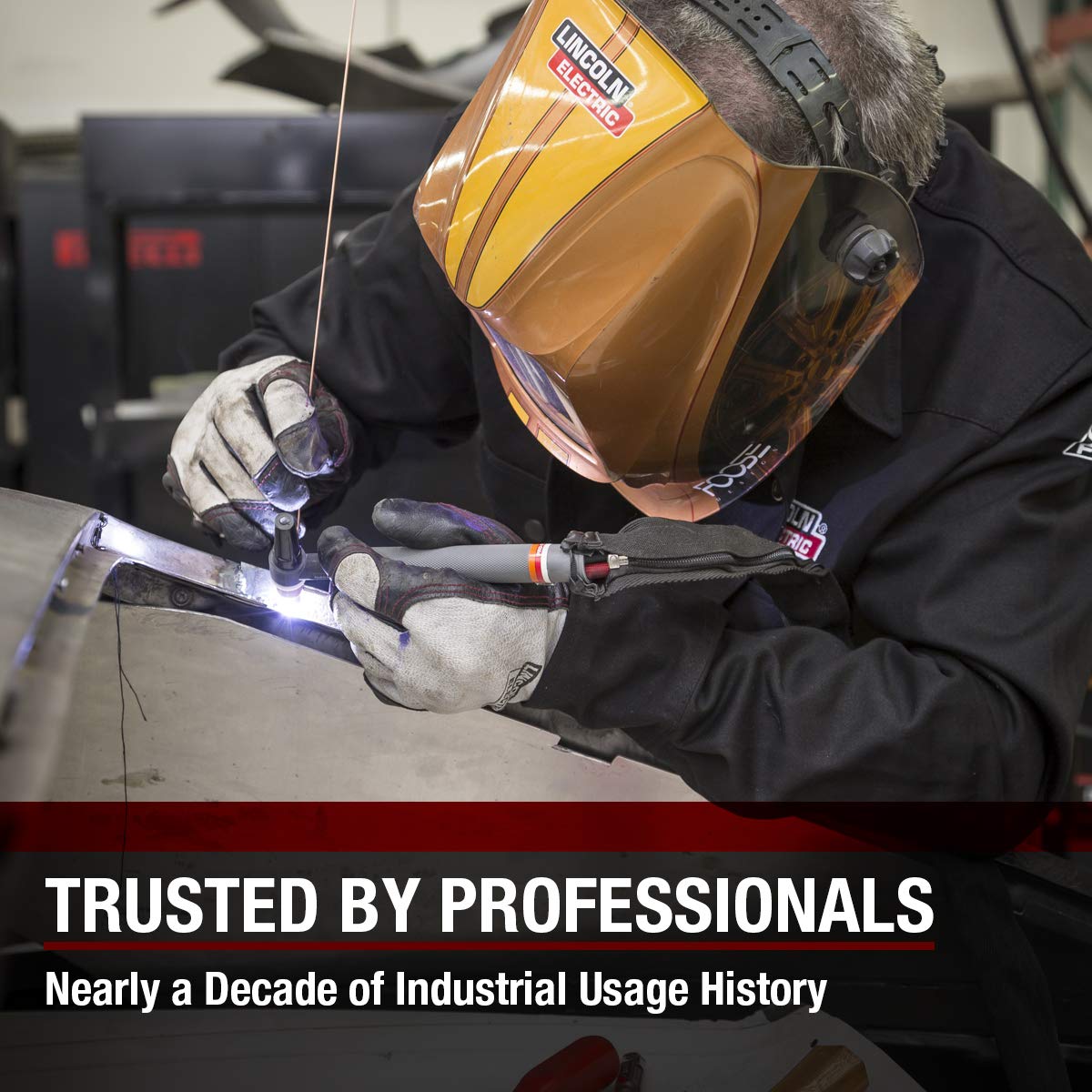 Lincoln Electric - Camisa de Manga Larga con Soldadura Negra, Ligera, Transpirable, Retardante de Llama, Talla XL