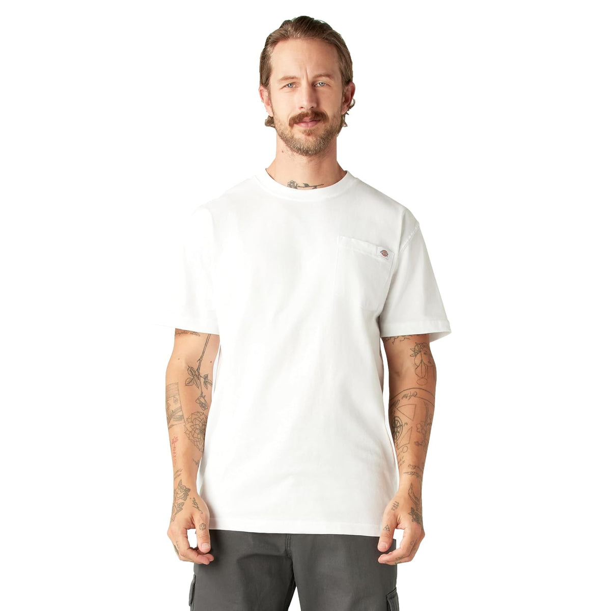 Dickies Playera de Manga Corta Cuello Redondo Heavyweight para Hombre - G - Blanco