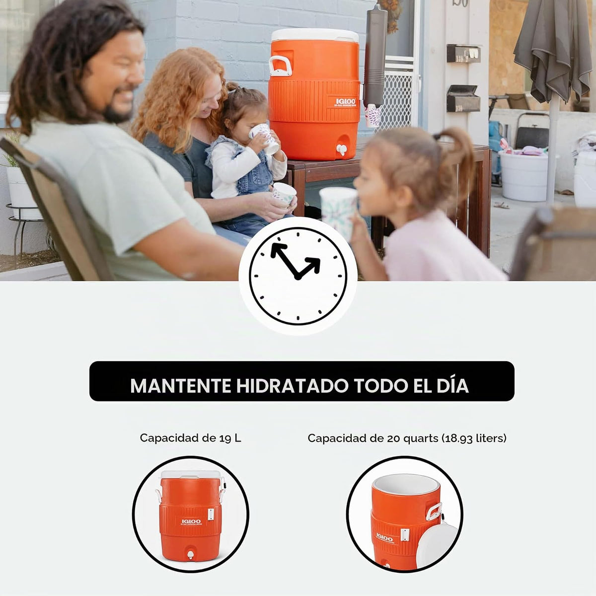 Igloo 10 Gallon Seat Top Beverage dispenser with spigot and Cup Dispenser