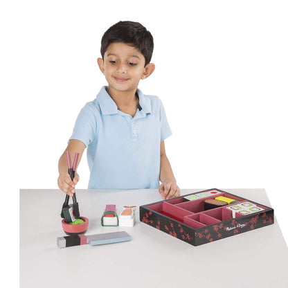 Melissa & Doug Juego de madera para rebanar sushi