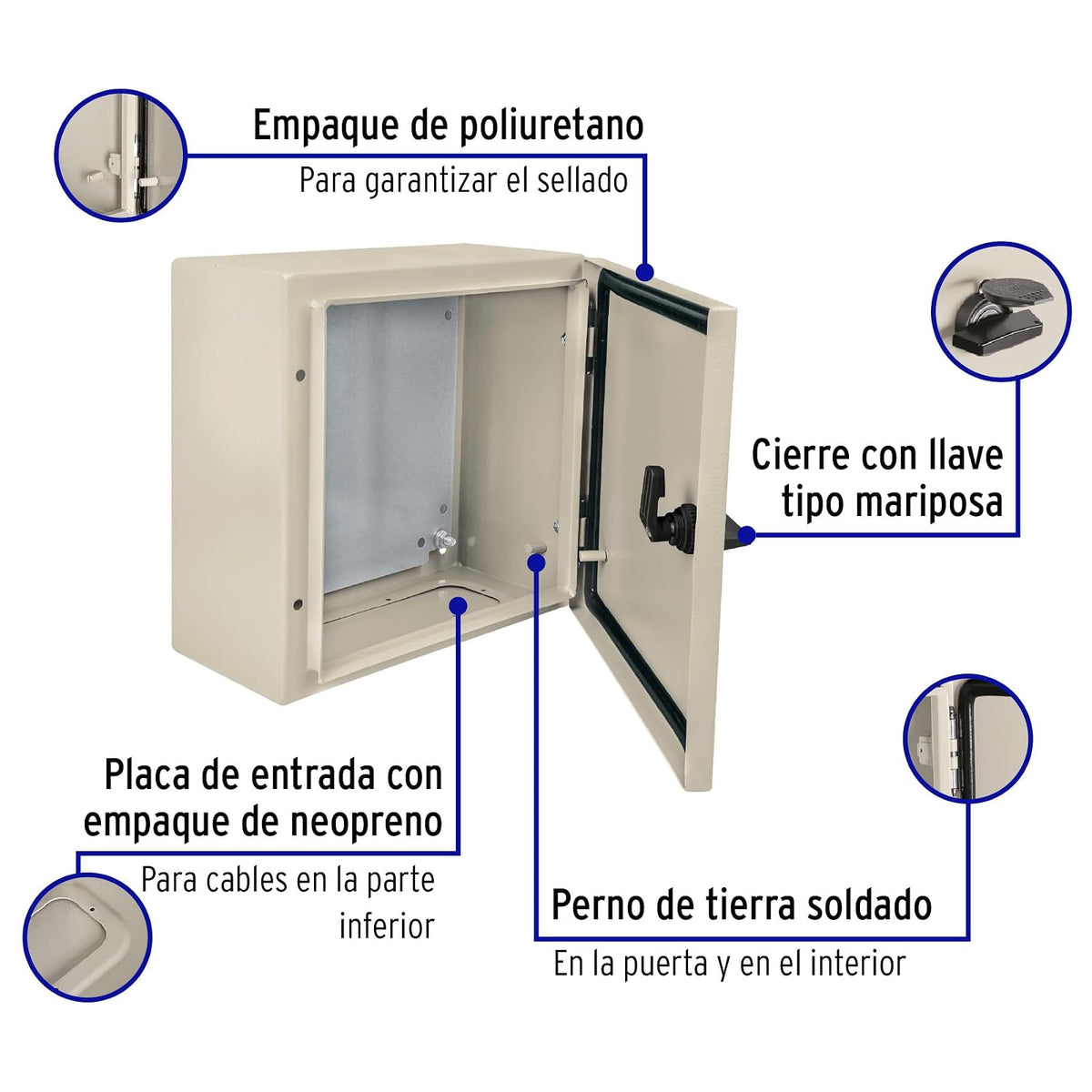 Volteck GAME-3030, Gabinete metálico, 300 x 300 mm, Volteck