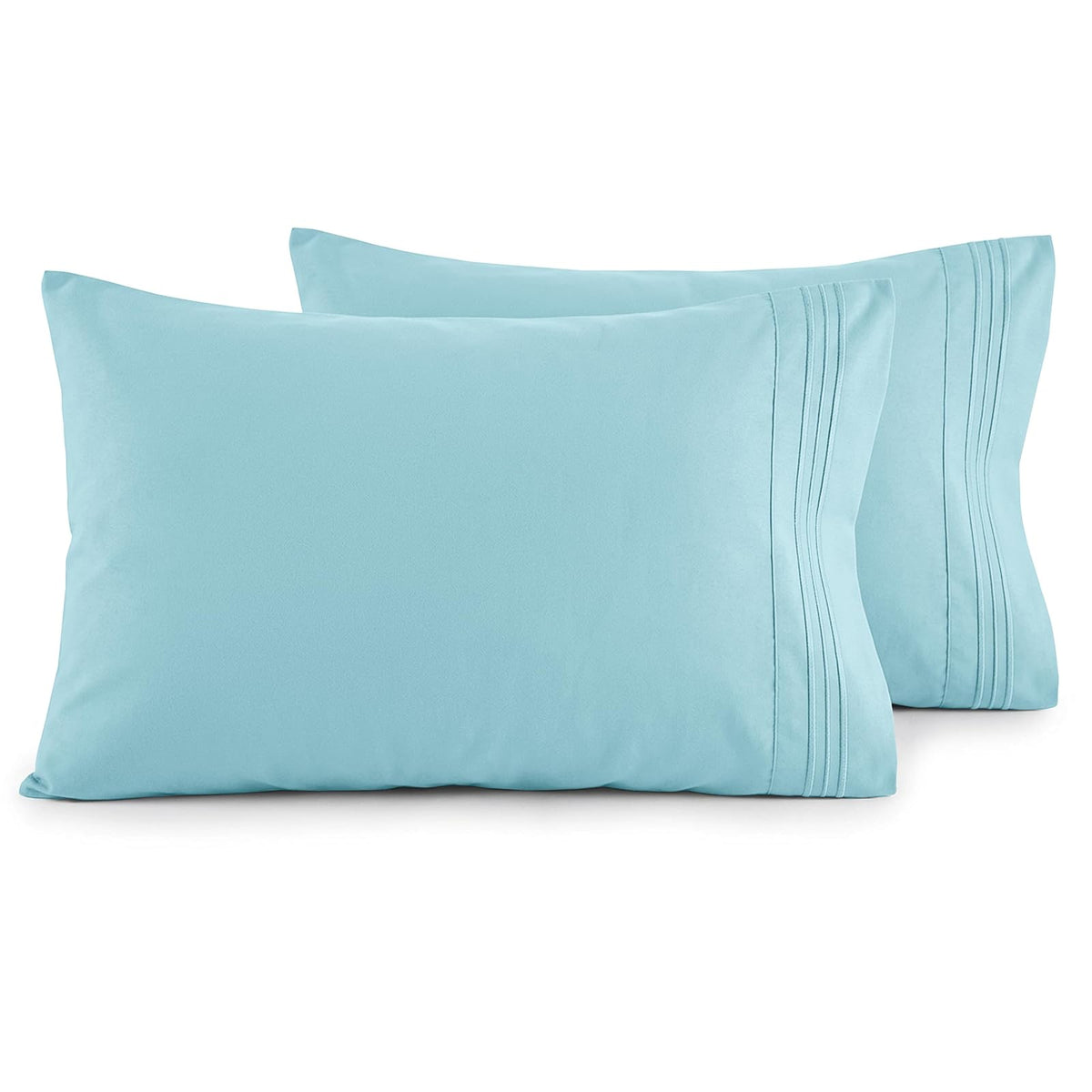 Fundas de Almohada Elegant Comfort de Microfibra Set de 2 - Aqua Blue - King - California King
