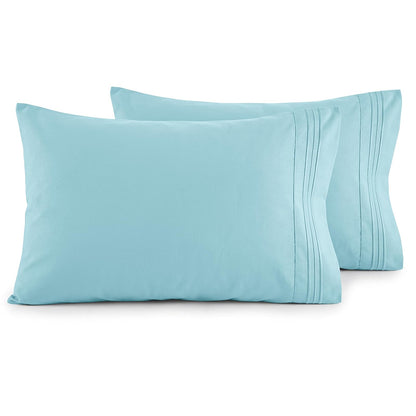 Fundas de Almohada Elegant Comfort de Microfibra Set de 2 - Aqua Blue - King - California King