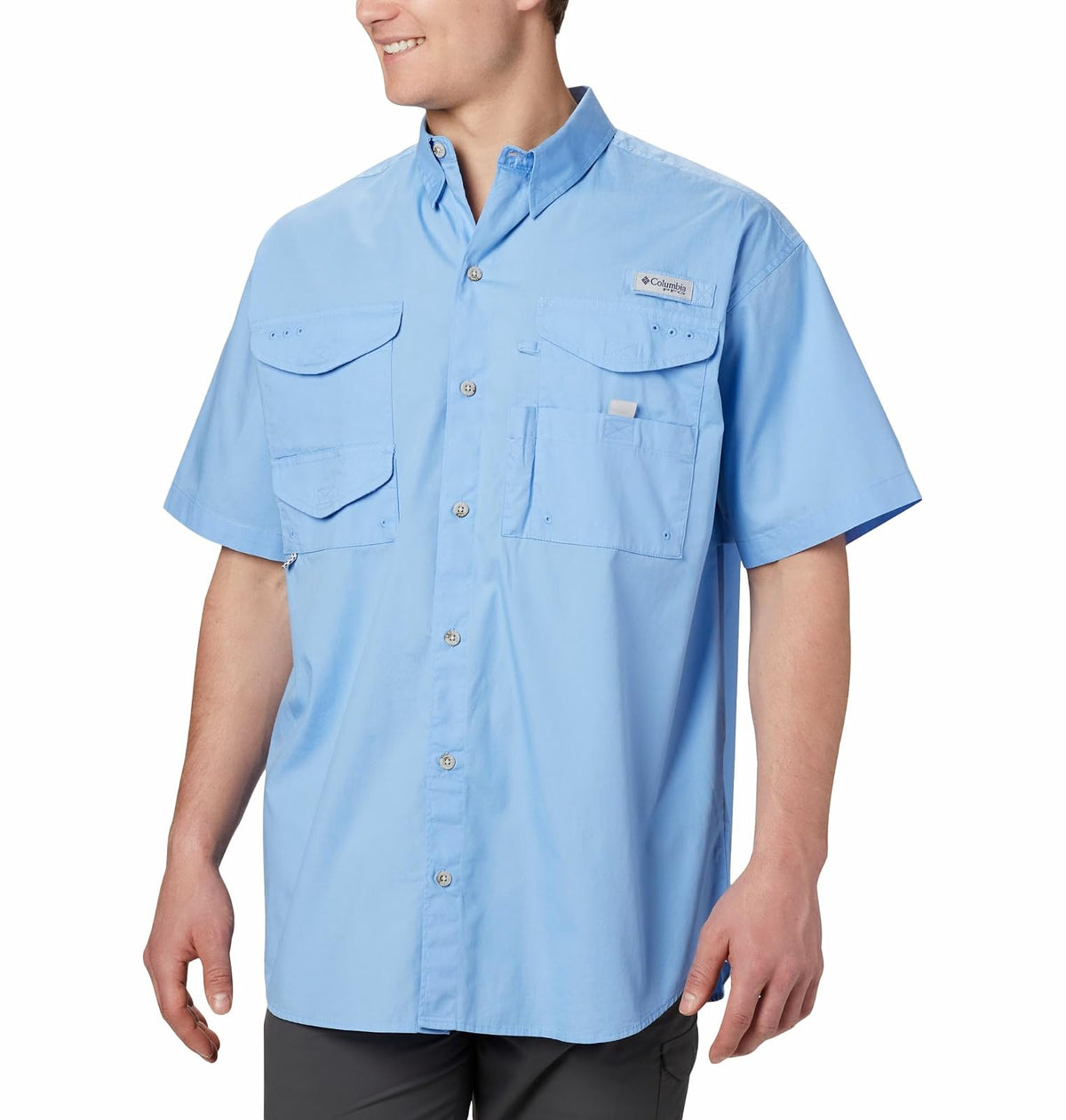 Columbia PFG Bonehead Camisa de Manga Corta para Hombre - 6X - Azul