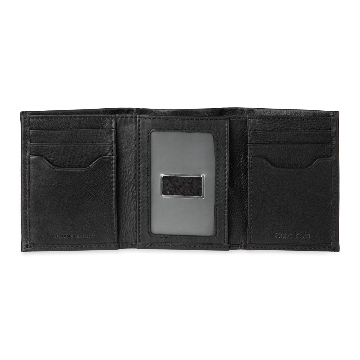 Calvin Klein portafolios triple de piel RFID para hombre, Negro -, Talla única