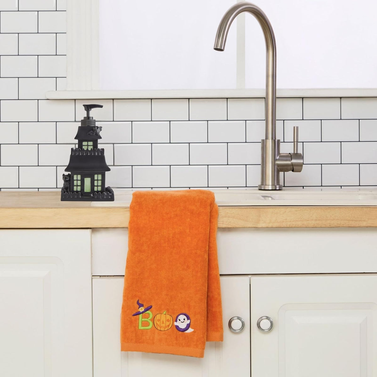 SKL HOME by Saturday Knight Ltd. Boo - Juego de toallas de mano, 2 unidades, color naranja
