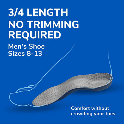 Dr. Scholl's TRI-COMFORT Plantillas // Comodidad para talón, arco y bola de pie con amortiguación específica y soporte de arco (para hombres 8-12, también disponible para mujeres 6-10)