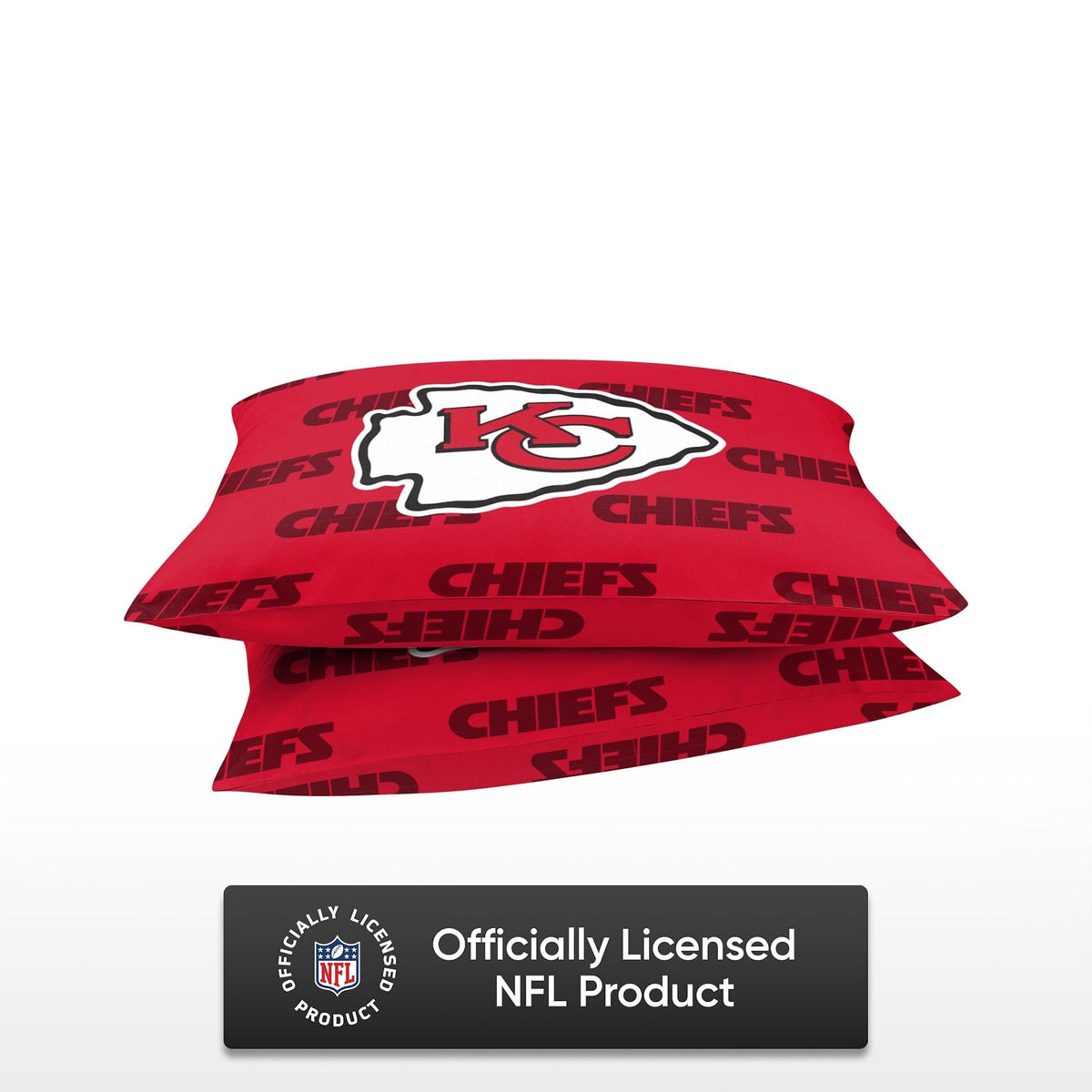 Foco NFL - Juego de 2 Fundas de Almohada estándar con Logotipo Grande del Equipo