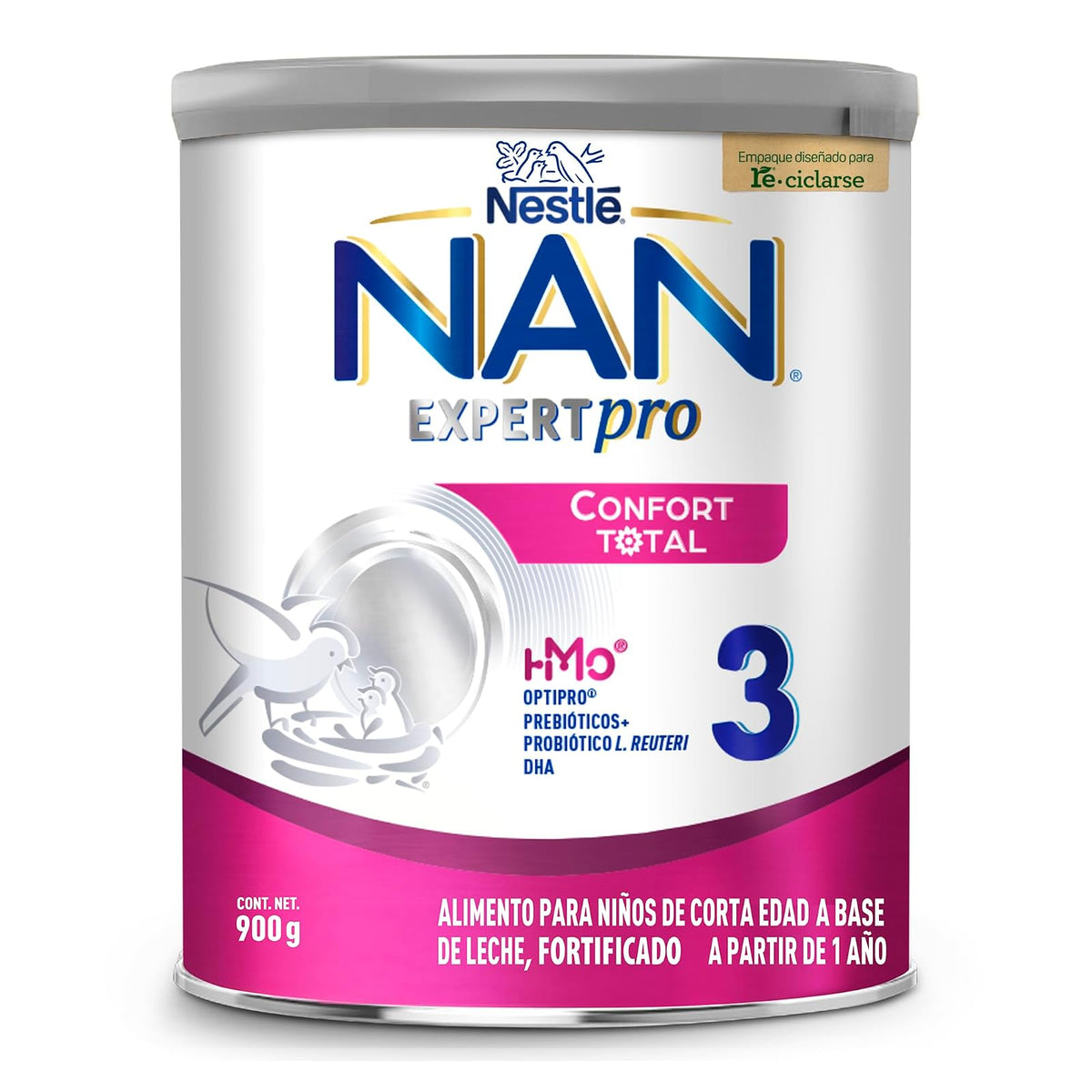 NAN 3 Expert Pro Confort Alimento Para Niños A Base de Leche 1 Año Lata 900g