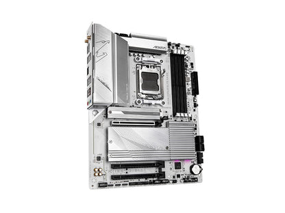 GIGABYTE B650M AORUS Elite AX Ice Motherboard Micro-ATX AM5, DDR5, PCIe 5.0, Triple M.2, WiFi 6E, 2.5GbE LAN, Snow White