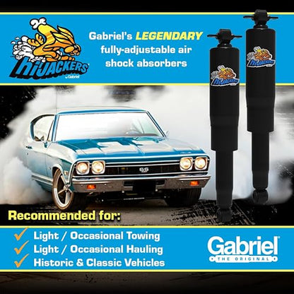 Gabriel HiJackers Amortiguadores de Aire Ajustables Traseros 49235 para Cadillac/GMC/Dodge/Jeep/Nissan, Negro