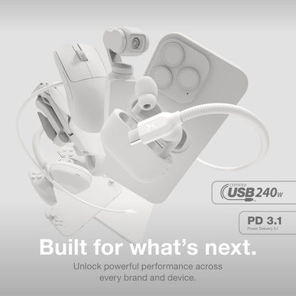 NOCO XGrid XC1: Cable USB-C a USB-C de 240 W – Carga rápida, Certificado USB-IF, Chip E-Marker, Datos 480 Mbps, UltraFlex Trenzado con Silicona, Diseño Resistente de 1 m