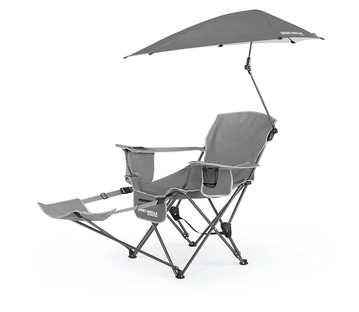 Sport-Brella - Silla de Playa con Paraguas Ajustable UPF 50+, Color Gris