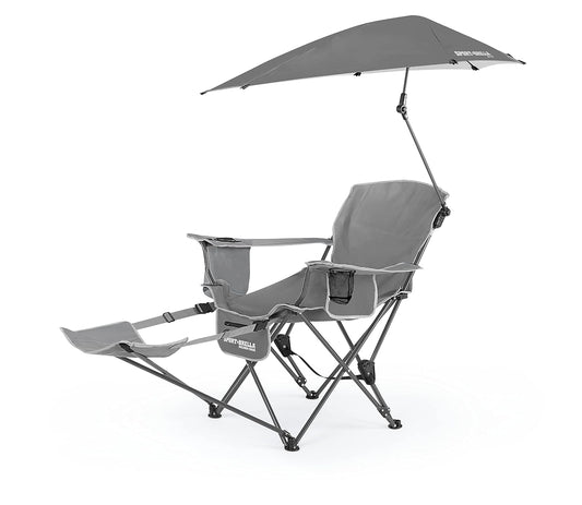 Sport-Brella - Silla de Playa con Paraguas Ajustable UPF 50+, Color Gris