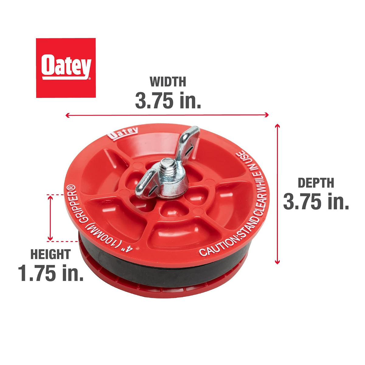 Oatey 33403 Tapón de plástico (con tornillo galvanizado y tuerca de mariposa), 4 pulgadas
