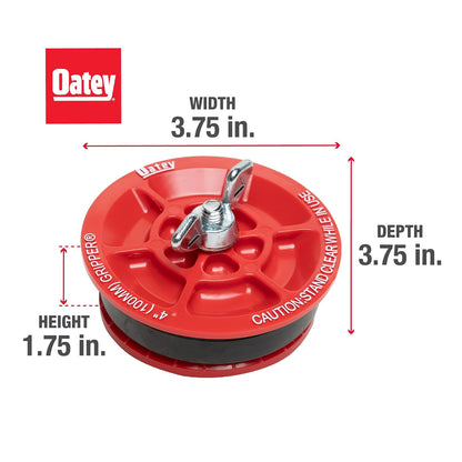Oatey 33403 Tapón de plástico (con tornillo galvanizado y tuerca de mariposa), 4 pulgadas