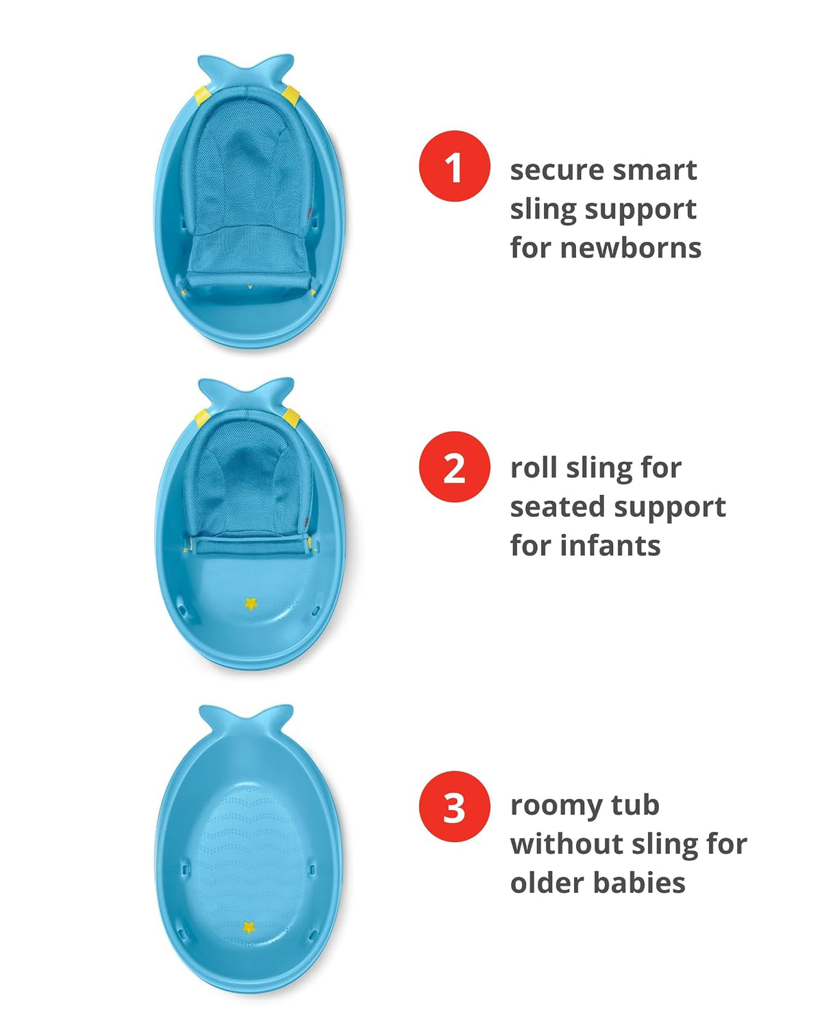 Skip Hop Bañera Para Bebés: Moby 3-Stage Smart Sling Tub, Azul