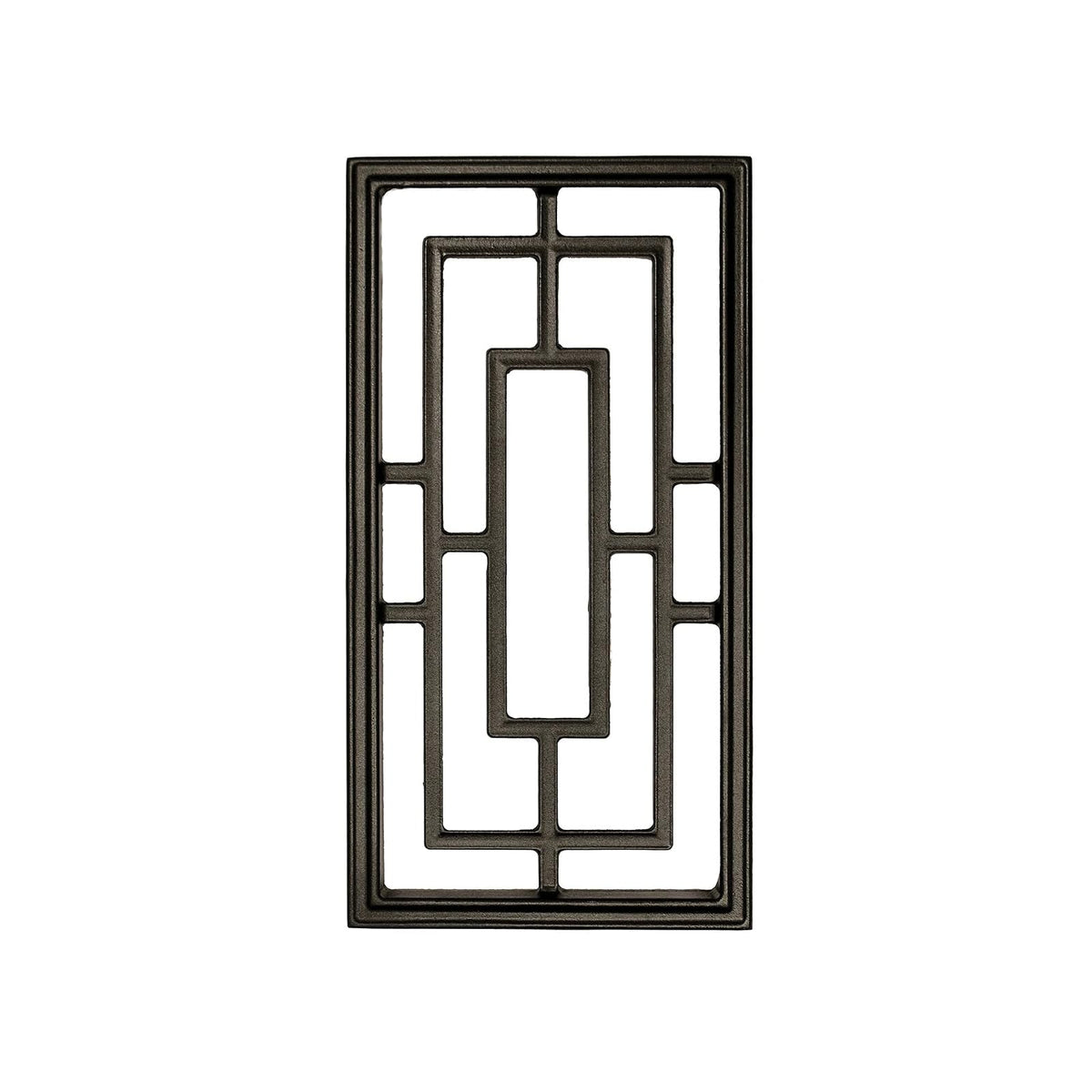 Nuvo Iron Inserto decorativo para vallas, puertas, hogar, jardín, rectangular, 9 x 17 pulgadas, negro