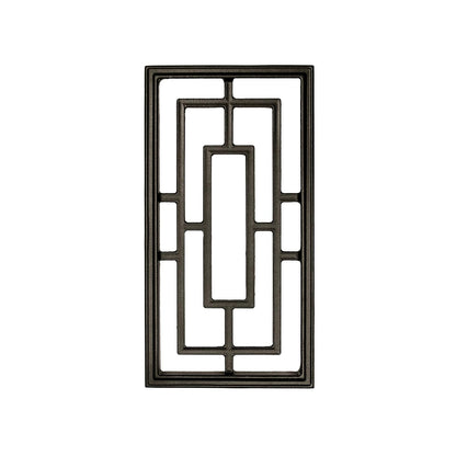 Nuvo Iron Inserto decorativo para vallas, puertas, hogar, jardín, rectangular, 9 x 17 pulgadas, negro