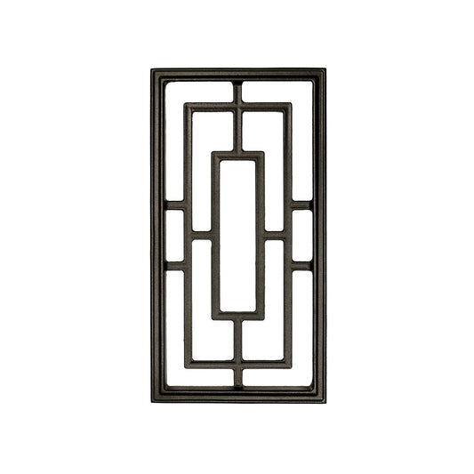 Nuvo Iron Inserto decorativo para vallas, puertas, hogar, jardín, rectangular, 9 x 17 pulgadas, negro