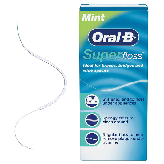 Oral-B Super Floss Mint Dental Floss Pre-Cut Strands 50 ea