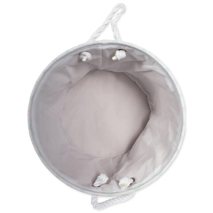 DII Bone Dry Small Round Pet Toy and Accessory Storage Bin, 12"(Dia) x 9"(H), Collapsible Organizer Storage Basket for Home Décor, Pet Toy, Blankets, Leashes and Food-Gray Lattiec Paw Print