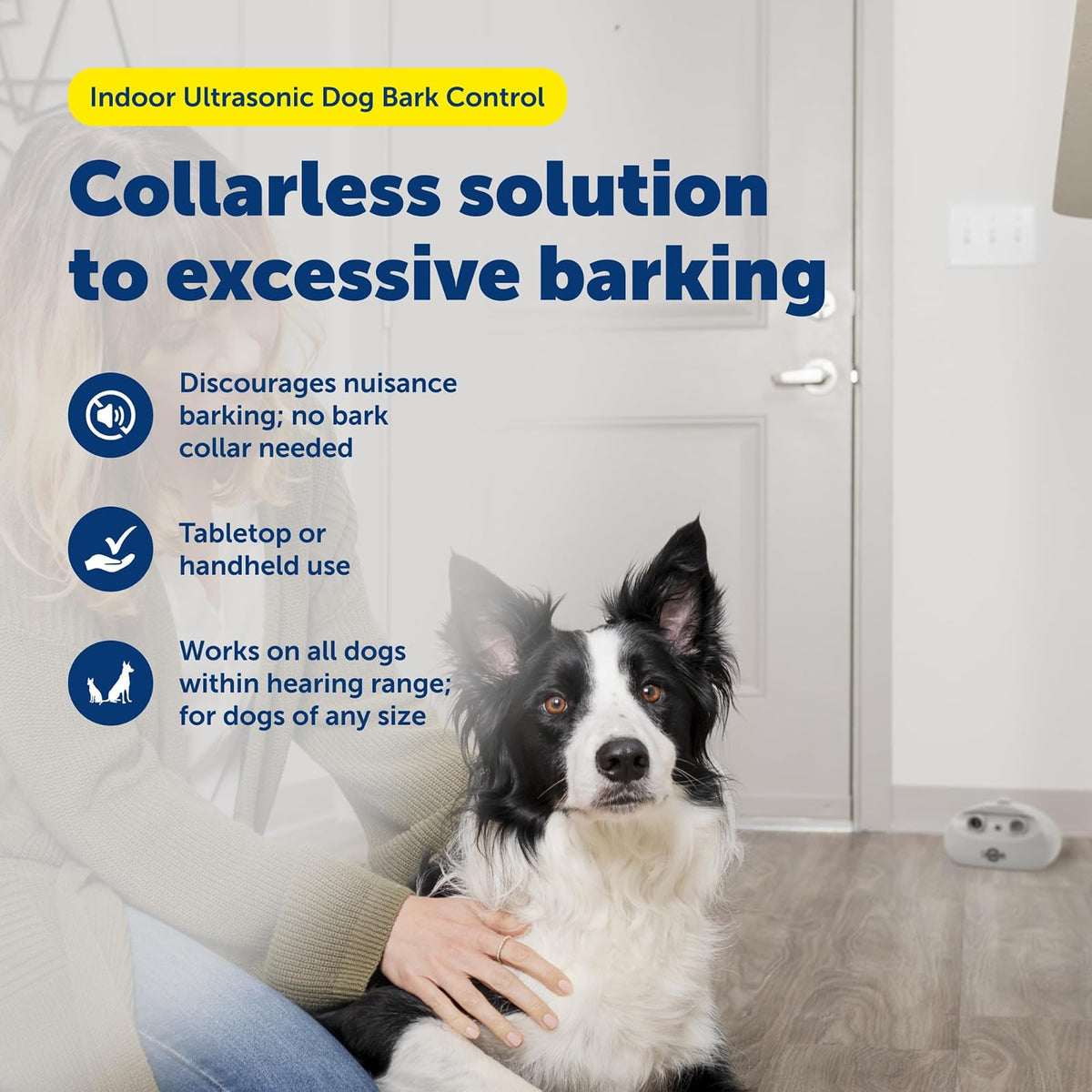 PetSafe Control de ladridos ultrasónico para Interiores, Alcance de hasta 7,6 m, sin Necesidad de Collar, antiladridos