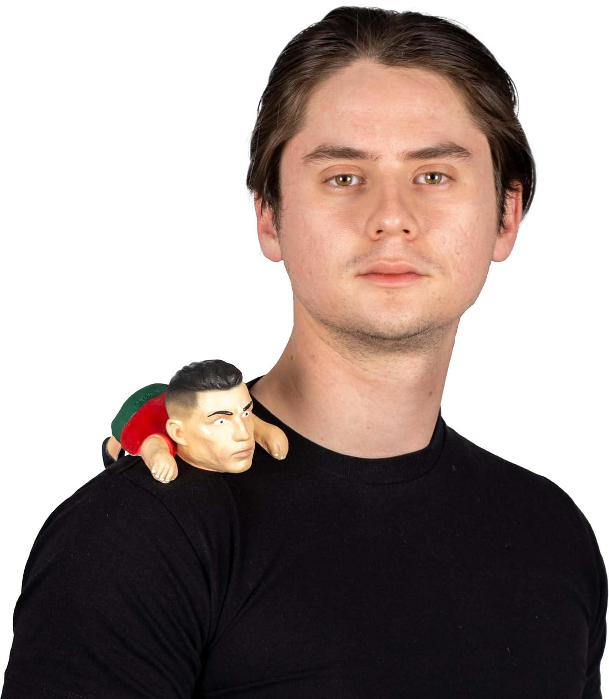 REV Mascota de Hombro Futbolista CR7 Ronaldo, Shoulderboddy Cristiano Ronaldo Jugador de Fútbol en Látex para Partidos, Ideal para Eventos Deportivos, Porras, Estadios, Halloween y Fiestas