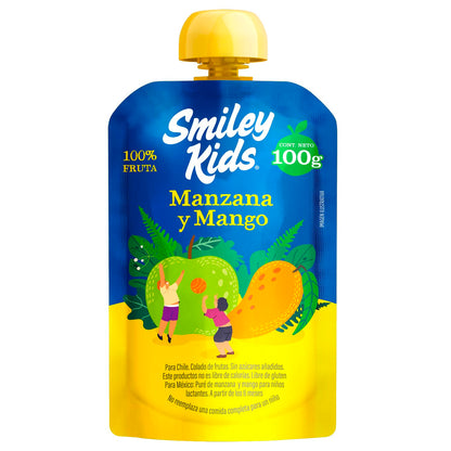 Smiley Kids Caja /24 Papilla Convencional – Manzana + Mango, Manzana + Plátano, Manzana + Pera y Manzana