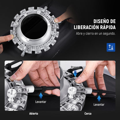 NEEWER 12"x47" Softbox Rectangular Plegable de Configuración Rápida, Bowens Mount con Difusor/Rejilla de Panal/Bolsa, Compatible con Godox Aputure 120d Luz Vídeo Q4 Flash Estroboscópico Estudio, NS17S