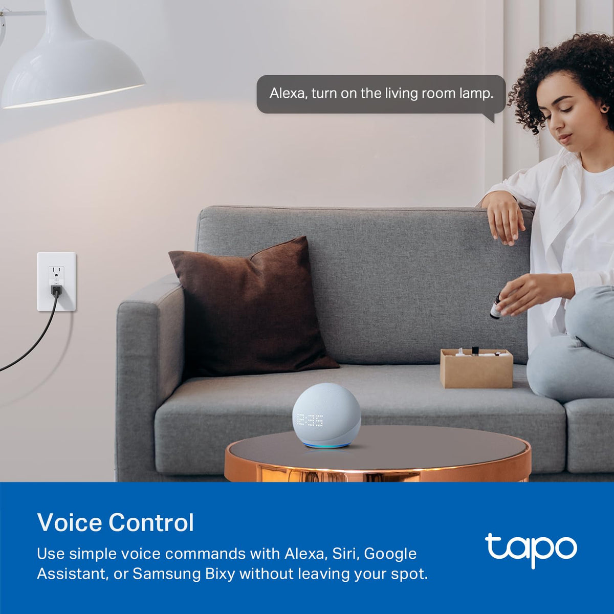 TP-Link Tapo Smart Plug P210M, toma Wi-Fi en pared, compatible con materia, monitoreo de energía, 15A/1800W Max, funciona con Alexa, Apple Home, Google Home, SmartThings, control de voz/remoto,