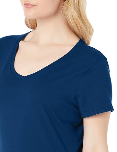 Hanes Playera de Manga Corta con Cuello en V. Camiseta para Mujer