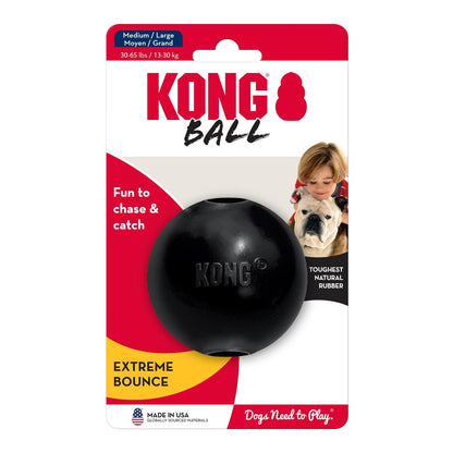 Kong Extreme Ball Pelota para Perro, color Negro, Mediano/Grande