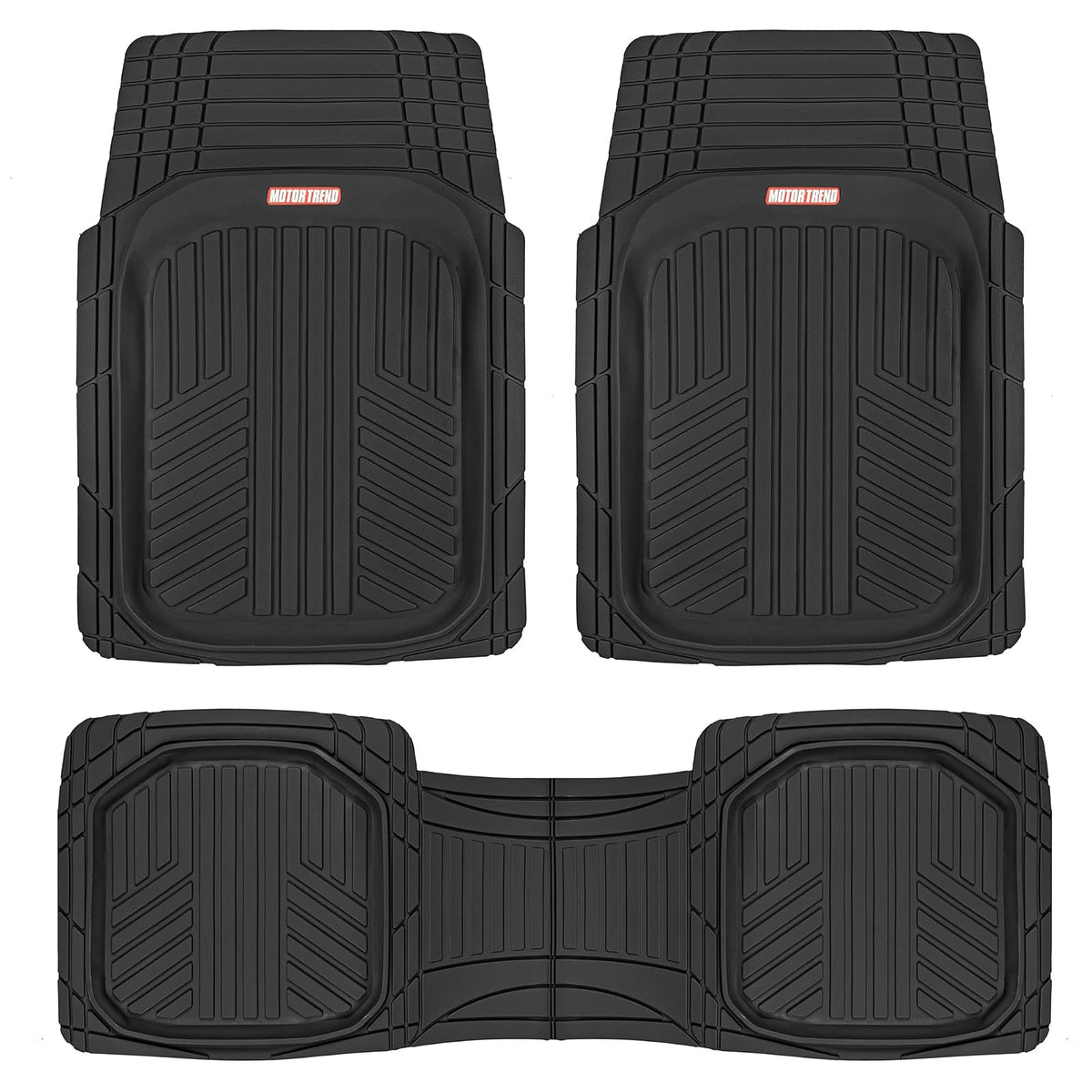 Motor Trend - Alfombrillas de goma OF-933-BK Deep Dish para todo tipo de clima, rendimiento para todo tipo de clima, además de forros resistentes, inodoros (negros) - Negro -