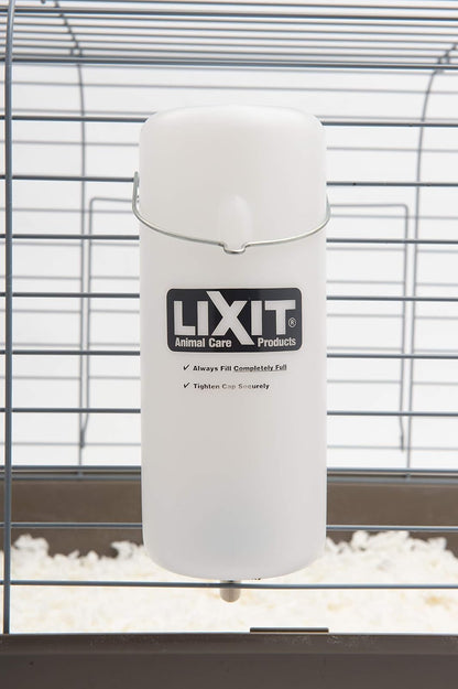 Lixit Botellas de Agua de Boca Ancha sin BPA con gráficos Coloridos para cobayas, Ratas, Chinchillas y Otros Animales pequeños. (32 onzas, translúcido), WBF32