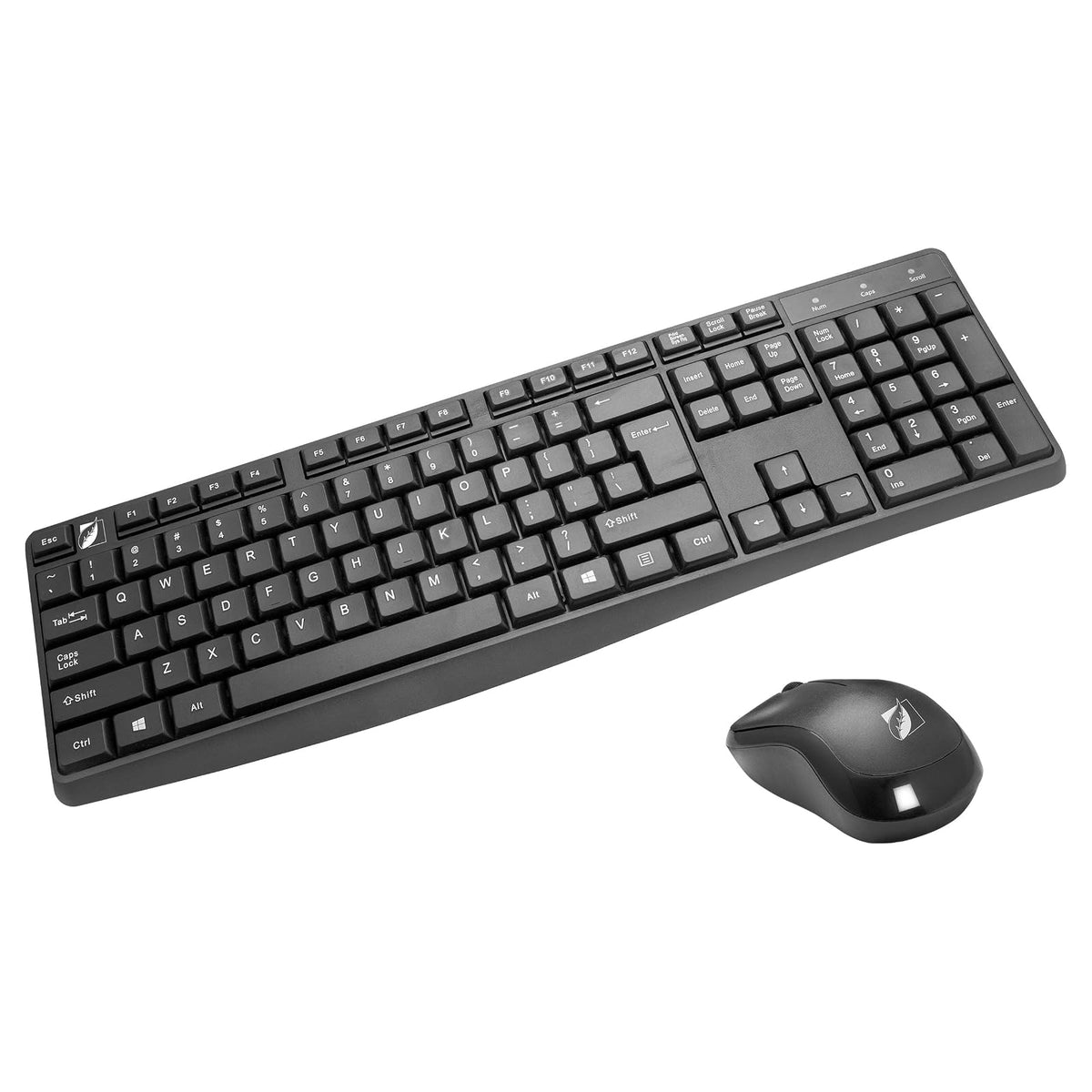 Green Leaf 18-8374 Kit Multimedia Teclado y Mouse Inalambrico 3D, 1000 DPIs, 104 Teclas, Negro
