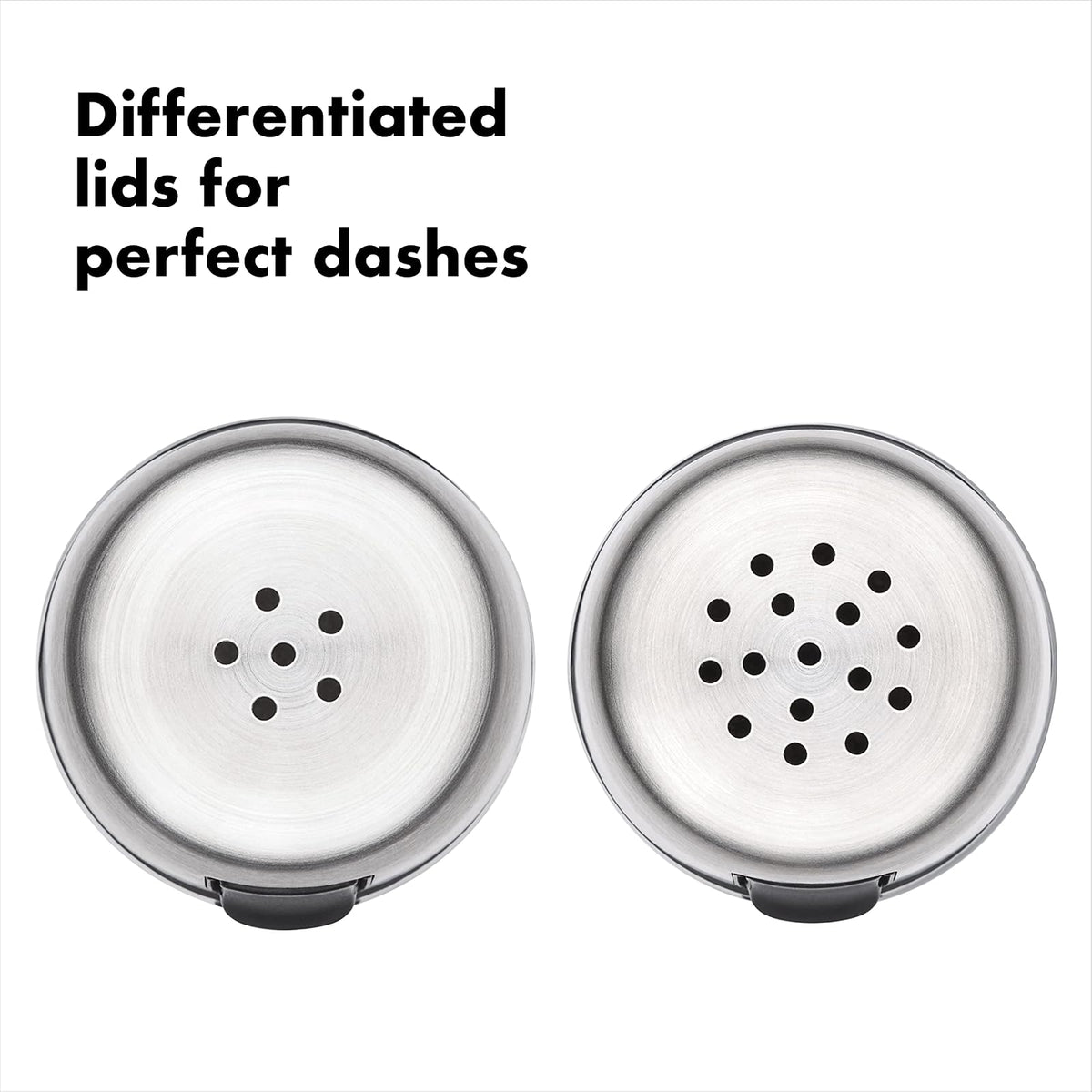 OXO Good Grips boquillas, Set de batidor de sal y pimienta, Transparente / plateado, Sal/pimienta, 1