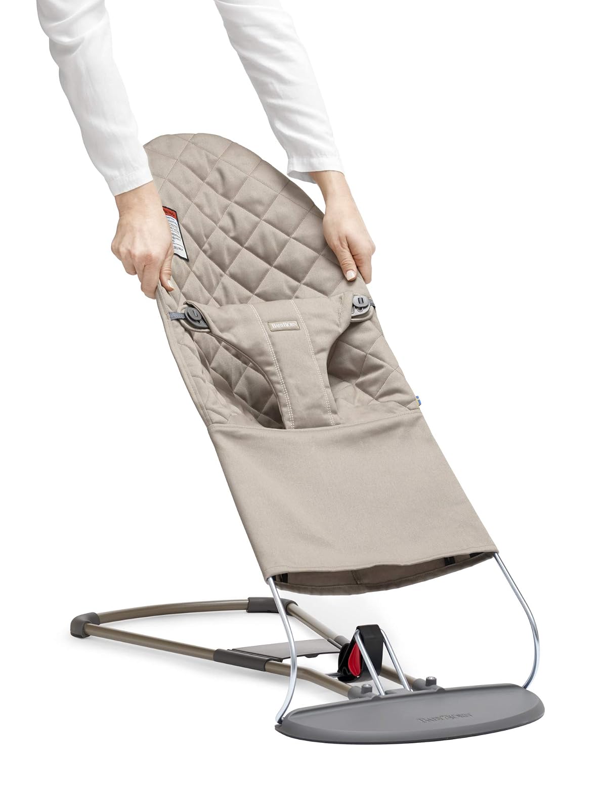 BabyBjörn - Asiento de tela para gorila, gris arena, algodón, gris arena, 1 unidad (paquete de 1)