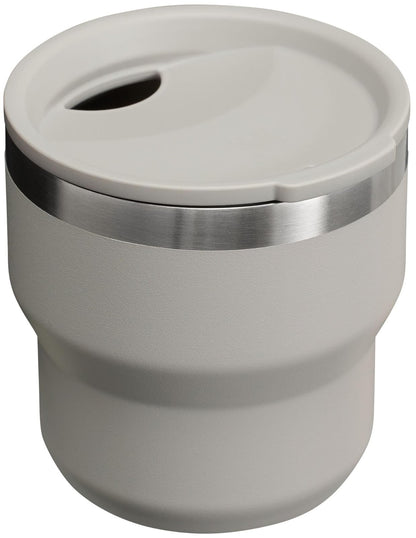 Stanley - Taza apilable para Campamento de 10 onzas, Tapa a presión, para café, té y Bebidas, Taza de café aislada de Acero Inoxidable, sin BPA, Ceniza