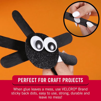 Puntos adhesivos de la marca VELCRO, paquete de 500 unidades, color blanco, círculos pequeños de 5/8 pulgadas, gancho y bucle calcomanía redondo, para escuela, profesores, montaje de artes y