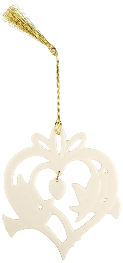 Lenox Ornamentos anuales de China 2017 Happy Holly Days Fresh Powder muñeco de nieve, cuerno, Blanco, 1, 1