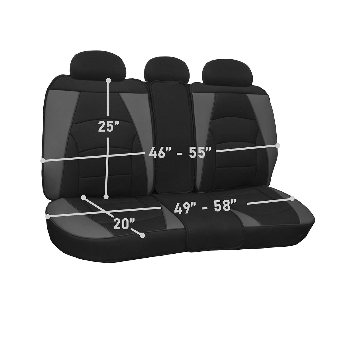 FH Group Ultra Cómodo Cojines de Cuero sintético para Asiento Delantero (Compatible con Bolsa de Aire), Black Red Trim-Bench