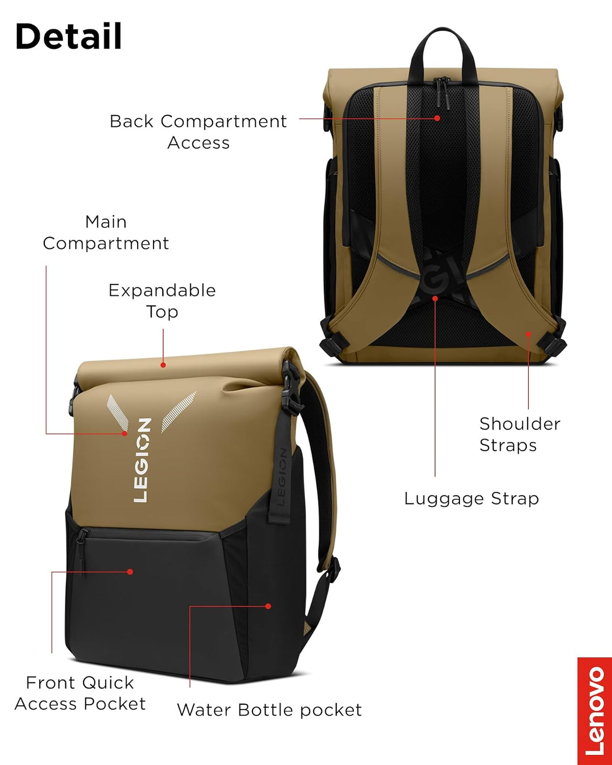 Lenovo Legion Gaming Backpacks GB700, Recon, Armored, Active, GB400, GB900