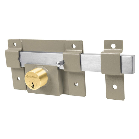 Hermex CB-35, Cerradura de barra fija con doble cilindro, 2 llaves tetra