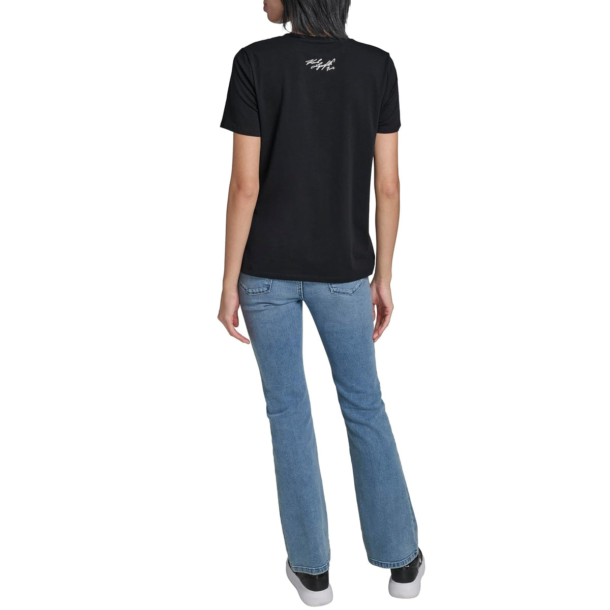 Karl Lagerfeld - Playera de Manga Corta con Cuello Redondo para Mujer
