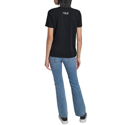 Karl Lagerfeld - Playera de Manga Corta con Cuello Redondo para Mujer