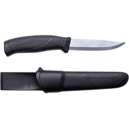 Morakniv Companion - Cuchillo para Exteriores de Hoja Fija con Hoja de Acero Inoxidable Sandvik, 10.41 cm - Negro - Cuchillo